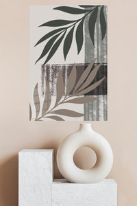 Earthy Botanical Silhouettes metal wall art displayed in a modern interior