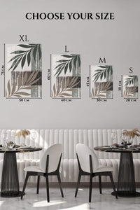 EMESA metal wall art size comparison guide for Earthy Botanical Silhouettes