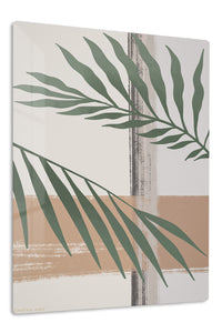 Sage Palm Fronds premium metal wall art – front view