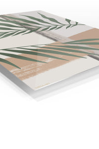 Sage Palm Fronds premium metal wall art – angled view
