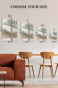 EMESA metal wall art size comparison guide for Sage Palm Fronds