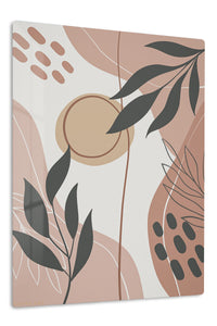 Earthy Botanical Shapes premium metal wall art – front view