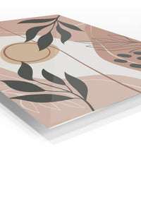Earthy Botanical Shapes premium metal wall art – angled view