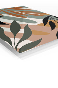 Earthy Botanical Arches premium metal wall art – angled view