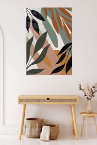 Earthy Botanical Arches metal wall art displayed in a contemporary living space