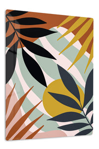 Golden Sun Botanical Shapes premium metal wall art – front view