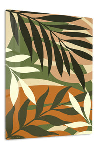 Earthy Botanical Canopy premium metal wall art – front view