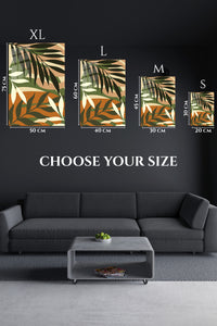 EMESA metal wall art size comparison guide for Earthy Botanical Canopy