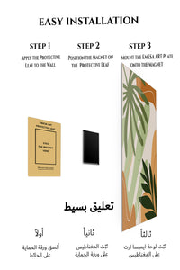 Magnetic mounting installation guide for Abstract Tropical Foliage metal wall art