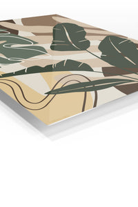 Earthy Tropical Leaves premium metal wall art – angled view