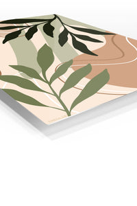 Earthtone Botanical Silhouette premium metal wall art – angled view