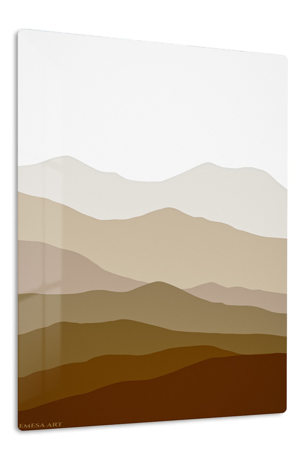 Earthtone Layered Hills premium metal wall art – front view