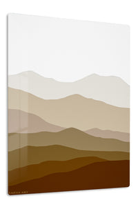 Earthtone Layered Hills premium metal wall art – front view