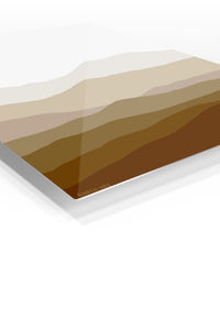 Earthtone Layered Hills premium metal wall art – angled view