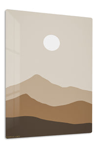 Earth Tone Mountain Sun premium metal wall art – front view