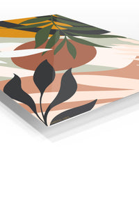 Tropical Terra Abstract premium metal wall art – angled view
