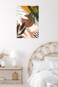 Tropical Terra Abstract metal wall art displayed in a contemporary living space