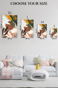 EMESA metal wall art size comparison guide for Tropical Terra Abstract