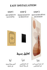 Magnetic mounting installation guide for Terracotta Desert Cactus metal wall art