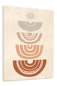 Earthy Sun Arc Composition premium metal wall art – front view