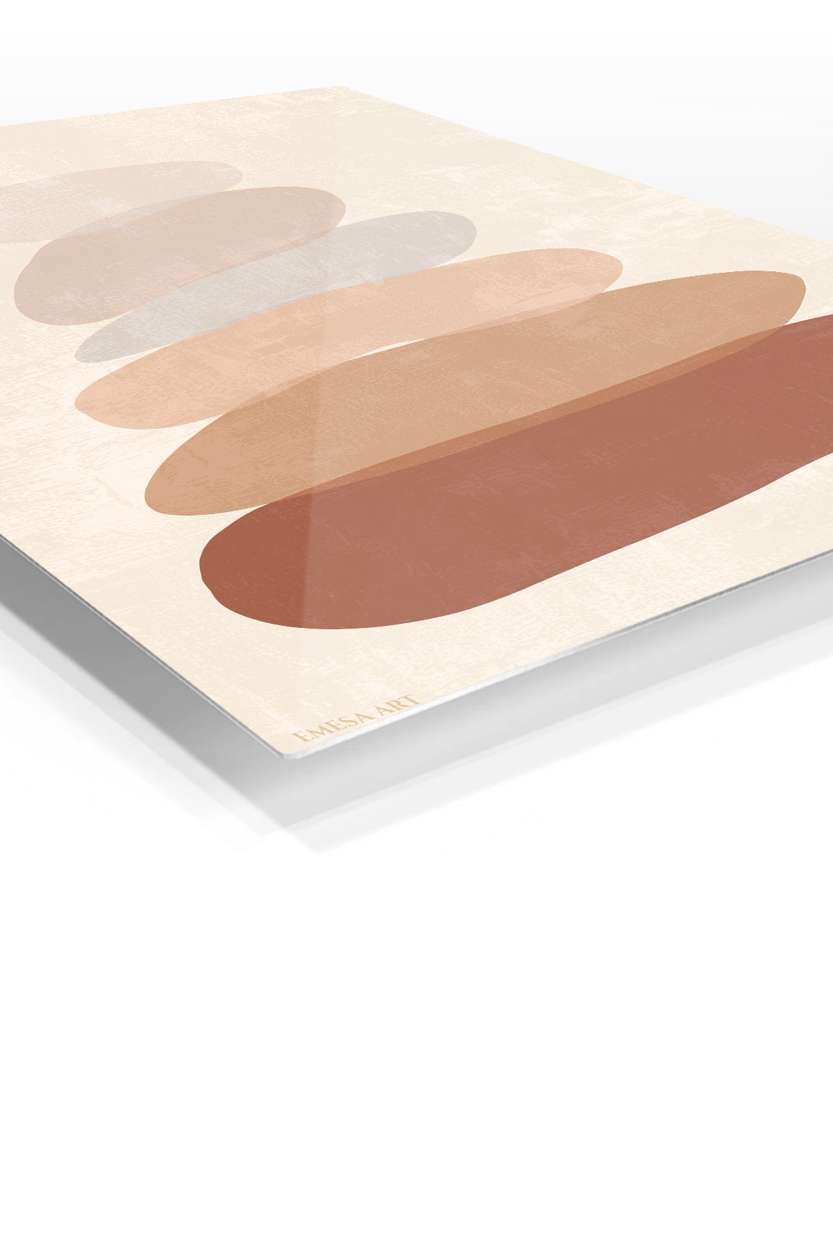Earth Tone Stone Stack premium metal wall art – angled view