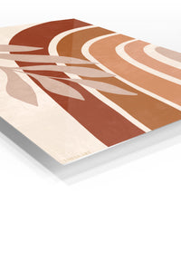 Terracotta Palm Arches premium metal wall art – angled view