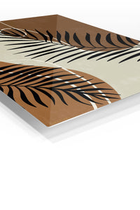 Earthy Palm Silhouettes premium metal wall art – angled view