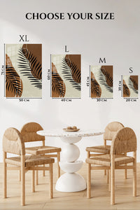 EMESA metal wall art size comparison guide for Earthy Palm Silhouettes