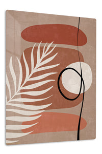 Terracotta Palm Abstraction premium metal wall art – front view