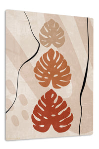 Terracotta Monstera Silhouettes premium metal wall art – front view