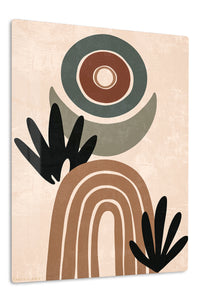 Earthy Abstract Botanicals premium metal wall art – front view