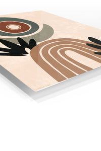 Earthy Abstract Botanicals premium metal wall art – angled view