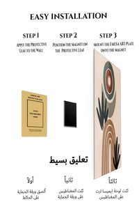 Magnetic mounting installation guide for Earthy Abstract Botanicals metal wall art
