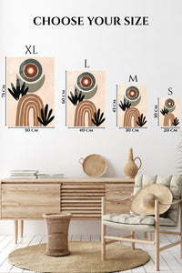 EMESA metal wall art size comparison guide for Earthy Abstract Botanicals