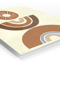 Earthy Sun and Rainbow Arches premium metal wall art – angled view