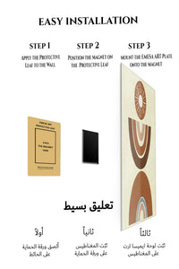 Magnetic mounting installation guide for Earthy Sun and Rainbow Arches metal wall art