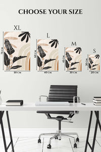EMESA metal wall art size comparison guide for Earthy Tropical Leaf Arches