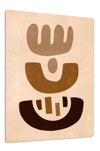 Earthy Abstract Totems premium metal wall art – front view