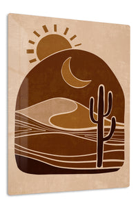 Desert Sun and Cactus premium metal wall art – front view