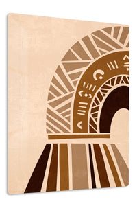 Earthtone Geometric Archway premium metal wall art – front view