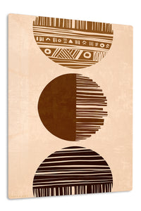 Earthy Geometric Vessel Trio premium metal wall art – front view