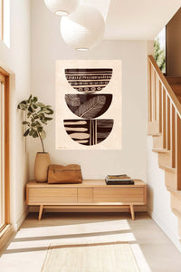 Earthy Patterned Bowl Trio metal wall art displayed in a contemporary living space