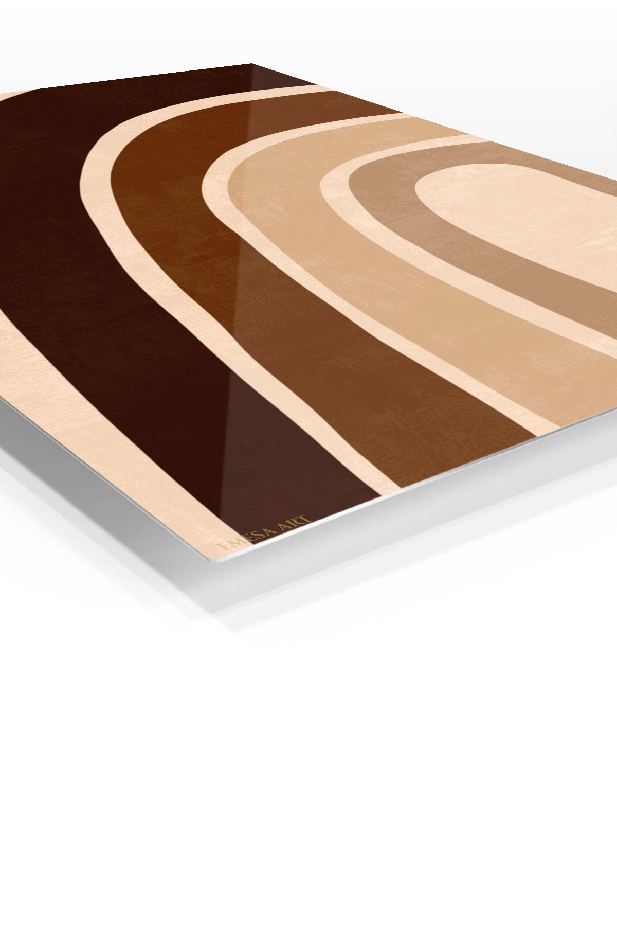 Earth Tone Archways premium metal wall art – angled view