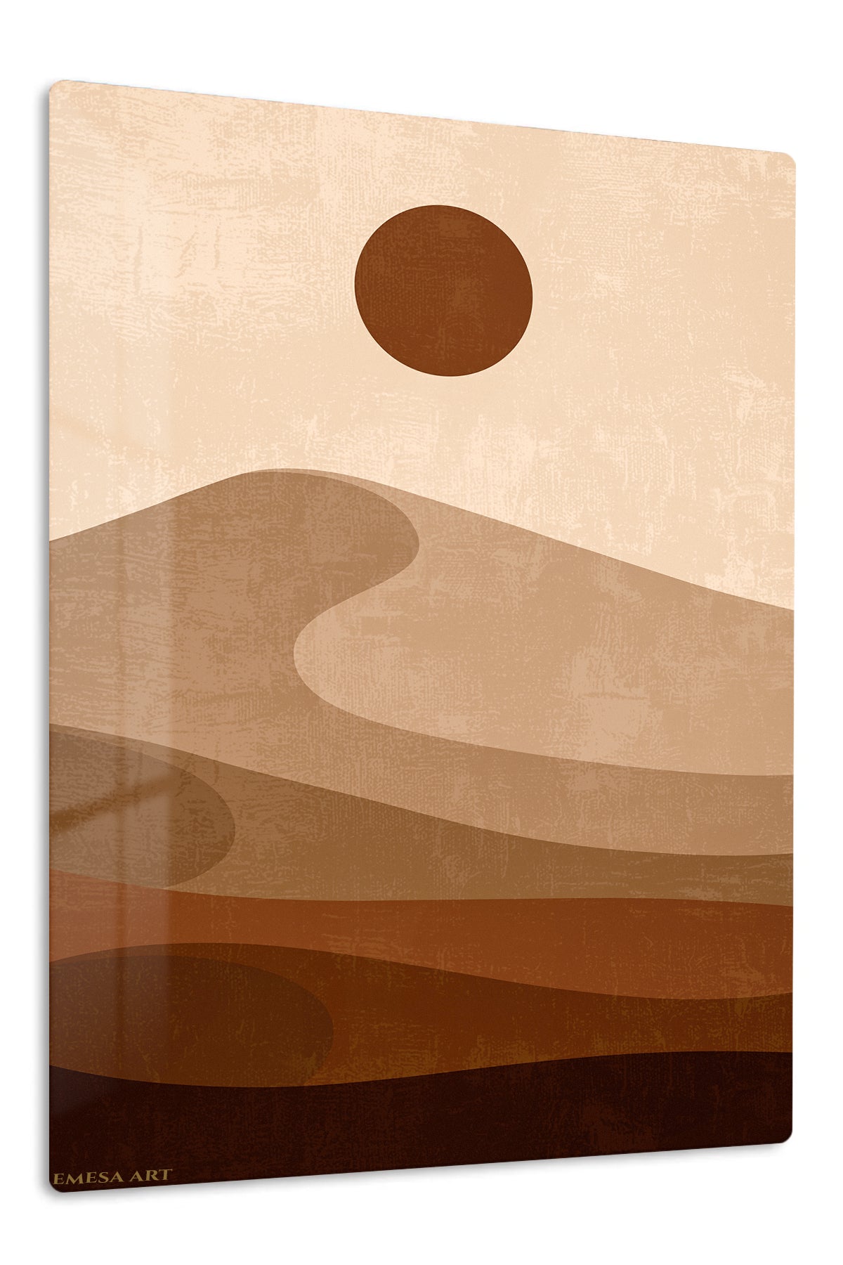 Earth Tone Desert Sun premium metal wall art – front view