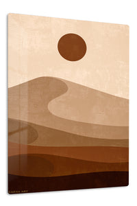 Earth Tone Desert Sun premium metal wall art – front view