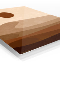 Earth Tone Desert Sun premium metal wall art – angled view