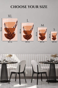 EMESA metal wall art size comparison guide for Terracotta Botanical Balance