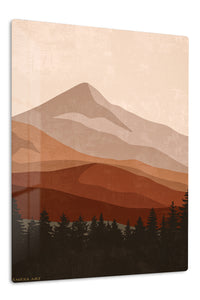 Earthtone Mountain Layers premium metal wall art – front view