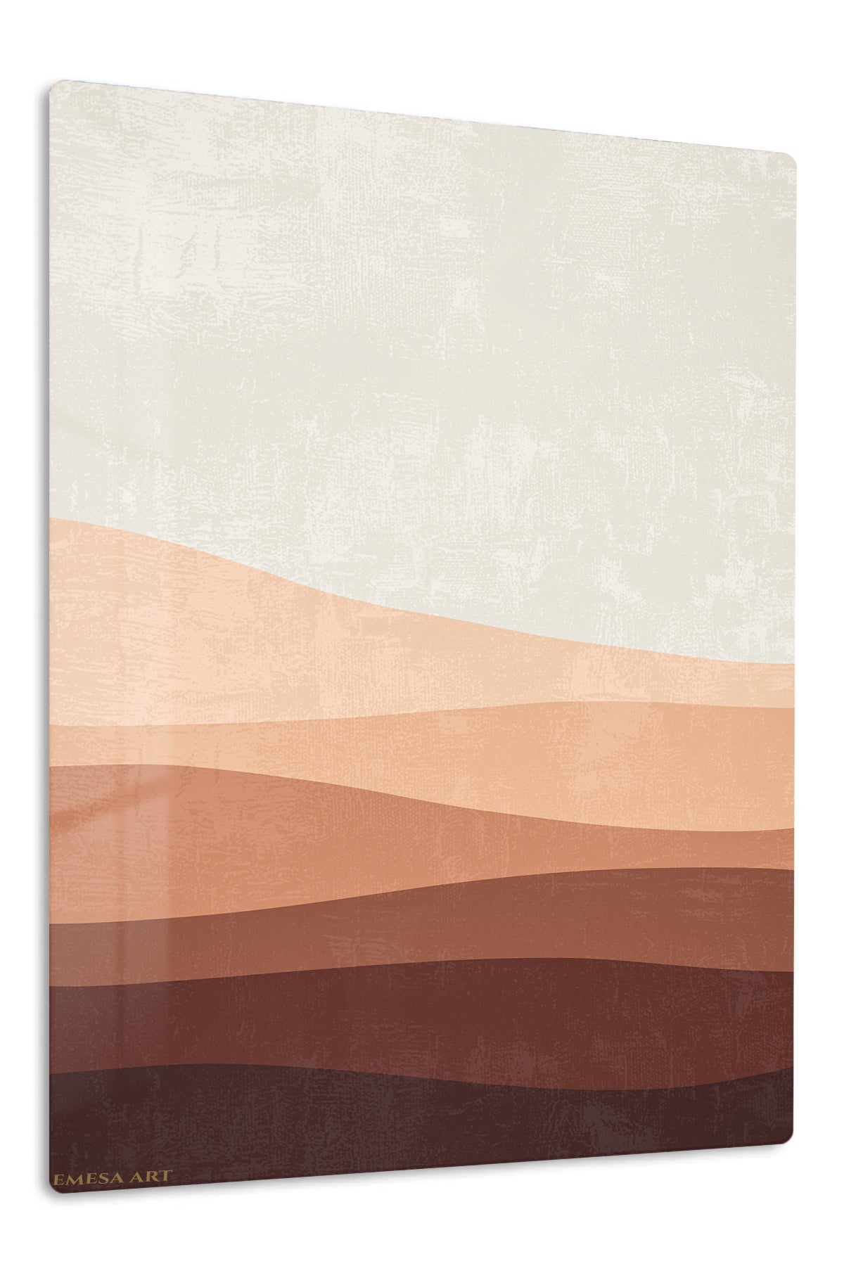 Earthy Layered Dunes premium metal wall art – front view