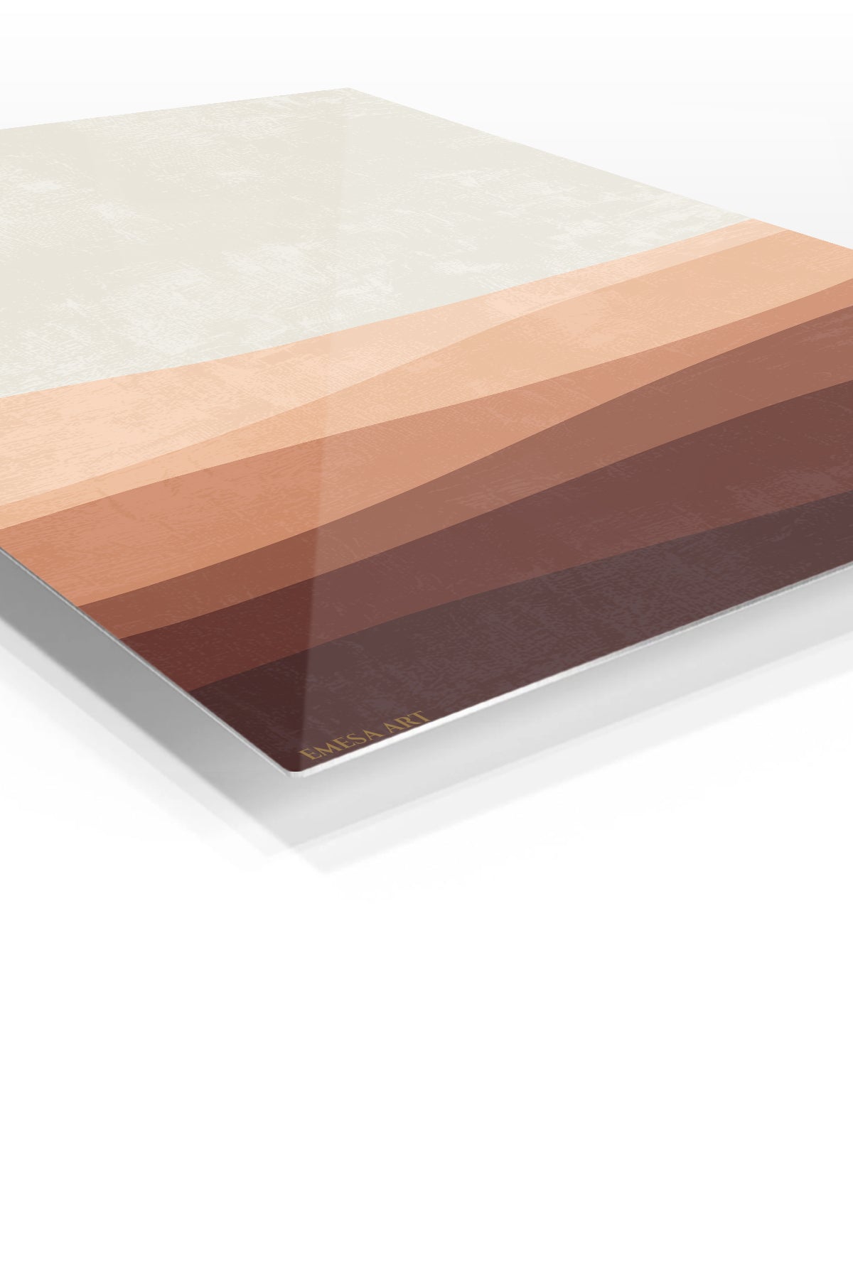 Earthy Layered Dunes premium metal wall art – angled view